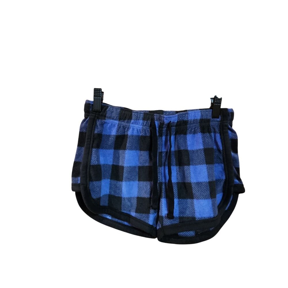 Aeropostale Womens Blue & Black Plaid Lounge Shorts XXS Cotton Blend
